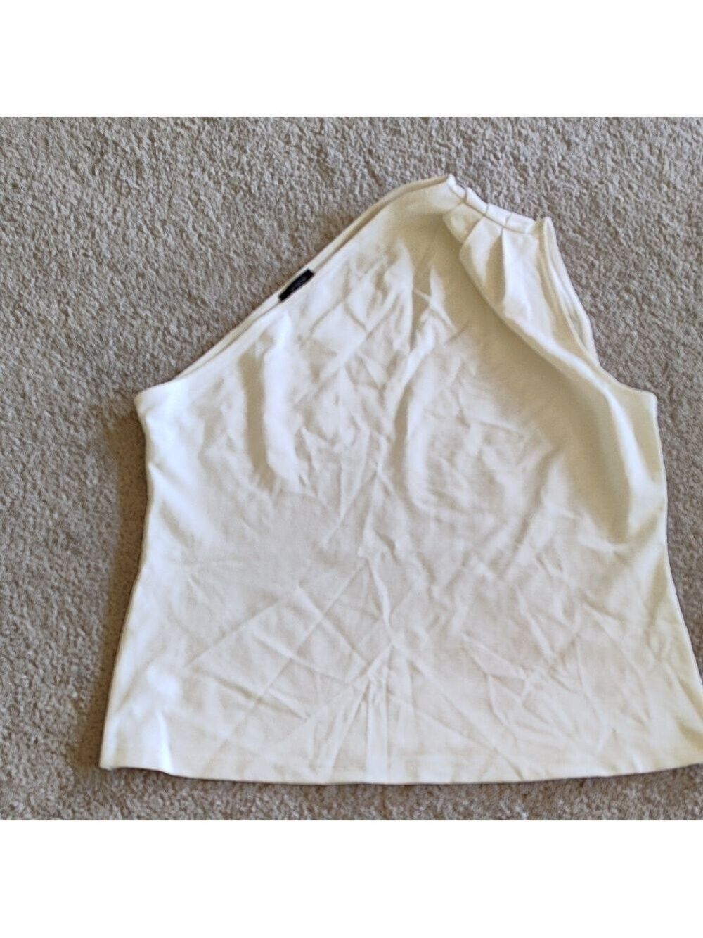 Ann Taylor Factory White One-Shoulder Tank Top